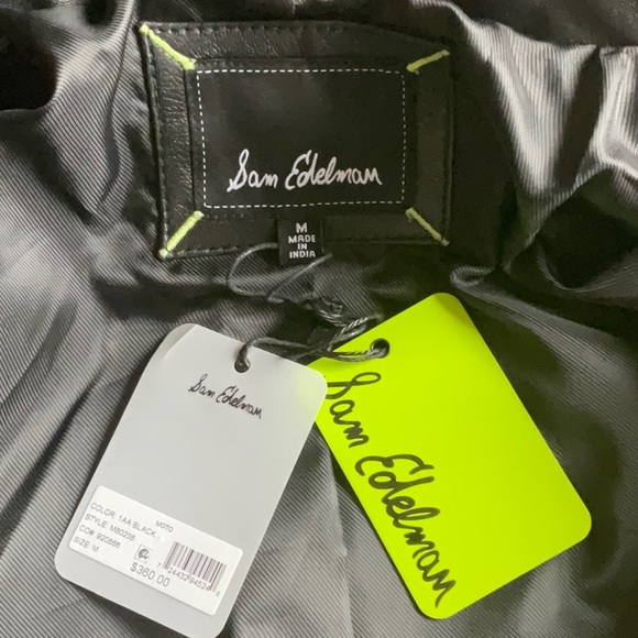 Sam Edelman Black Lamb Leather Moto Jacket Size M, NWT - Picture 16 of 16